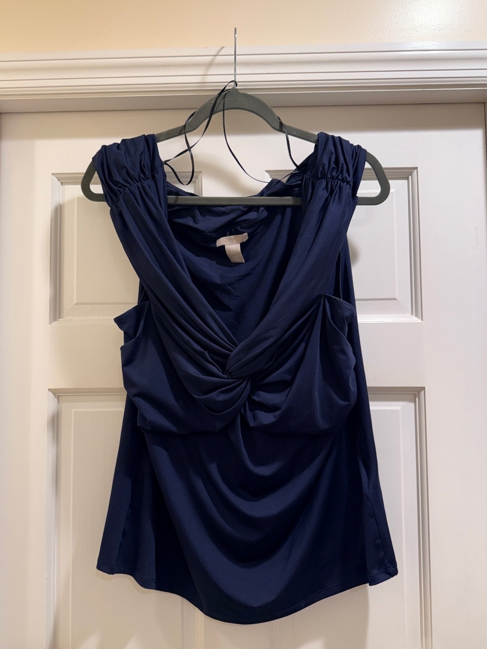 H&M Navy Blue Twist Front Blouse